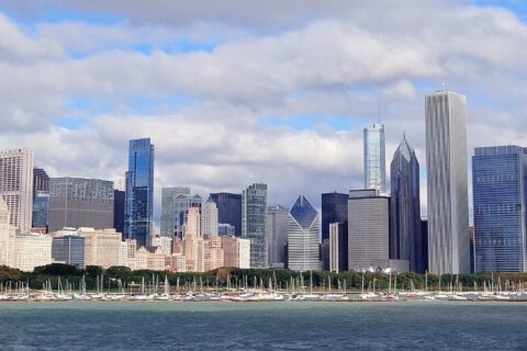 Arosa home care services in Skokie, Illinois with caregiver assisting senior at home in a suburban neighborhood