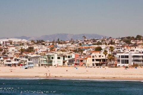 Arosa home care services in South Bay, California with caregiver assisting senior at home in a coastal community
